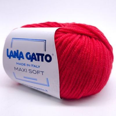 Lana Gatto Maxi Soft ( 10095 красный) 100% меринос экстрафайн 50 г/90 м