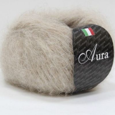 Пряжа SEAM AURA (806, экрю) Состав: 70% сури альпака 30% полиамид; 25г/225м